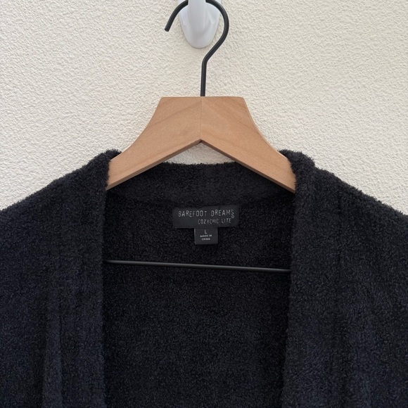 Barefoot Dreams CozyChic Lite Long Cardigan Sweater Black Large - Picture 4 of 6